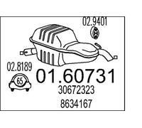 MTS 01.60731 Marmitta per VOLVO S60 I (384) V70 II (285)