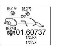 Silenziatore terminale 01.60737 MTS per PEUGEOT 206 SW