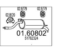 01.60802 MTS MARMITTA POSTERIORE TERMINALE per FIAT Grande Punto 1.2