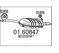 MTS Silenziatore terminale 01.60847 per Audi A4 B7 Avant 2.0