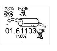 MTS 01.61103 Marmitta adatto per PEUGEOT 308 I Schrägheck (4A, 4C)