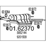 Silenziatore terminale 01.62370 MTS per OPEL ASTRA G Cabriolet ASTRA G Coupé