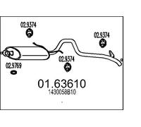Silenziatore terminale 01.63610 MTS per SUZUKI VITARA