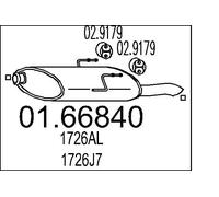 Silenziatore terminale 01.66840 MTS per PEUGEOT 406 Break