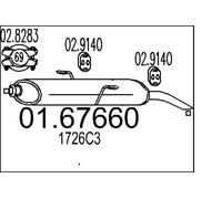 Silenziatore terminale 01.67660 MTS per PEUGEOT 306
