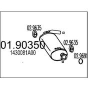 Silenziatore terminale 01.90350 MTS per SUZUKI JIMNY Fuoristrada chiuso