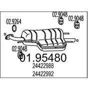 Silenziatore terminale 01.95480 MTS per OPEL ASTRA G Hatchback ASTRA G CLASSIC