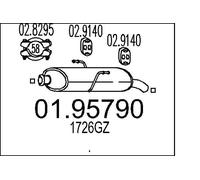 95790 Silenziatore terminale adatto a Peugeot 206 (MARCA-MTS)..