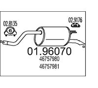 Silenziatore terminale 01.96070 MTS per FIAT PUNTO