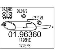 Silenziatore terminale 01.96360 MTS per PEUGEOT 406 Break