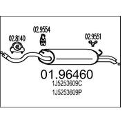 Silenziatore terminale 01.96460 MTS per SKODA VW SEAT