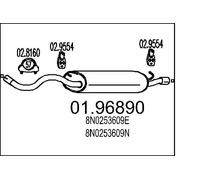 Silenziatore terminale 01.96890 MTS per AUDI TT Roadster TT