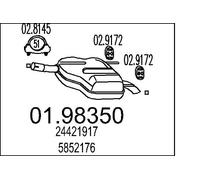 Silenziatore terminale 01.98350 MTS per OPEL VECTRA C VECTRA C GTS