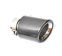 Silenziatore Terminale 1 Pezzo In Acciaio Inossidabile Singolo Lucido Bordo Smussato Riccio Tubo Scarico Con Copertura In Fibra Carbonio Completa Punta Silenziatore Scarico Marmitta(54-101mm)