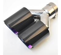 Silenziatore Terminale 1PC Lucido Dritto In Acciaio Inox Al Carbonio A Doppia Punta Lunghezza Uguale Tubo Terminale Viola Centrale Terminale Scarico Per Auto
