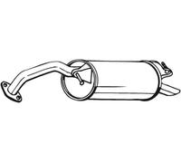 Bosal Silenziatore posteriore 228-041 per Toyota Yaris P1 1.0 50 kW (68 CV)