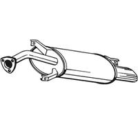 200 CV SILENZIATORE POSTERIORE PER VOLVO V40 Station Wagon 645 1.9 T4 KW 147 CV