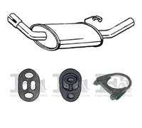 73 CV SILENZIATORE POSTERIORE PER FORD Escort IV GAF, AWF, ABFT 1.4 KW 54 CV 73