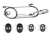 Silenziatore terminale BOSAL per PEUGEOT 306 Hatchback 2.0, 97 KW2.0, 112 KW