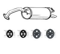 Silenziatore terminale BOSAL per TOYOTA Yaris Hatchback 1.0, 50 KW