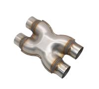 Silenziatore Terminale Car Escape Exhaust Muffler H Tubo X Tubo Adattatore Connettore 4 Vie Acciaio Inox 409 2" 2.25" 2.5" 3" Ingresso Terminale Scarico Per Auto