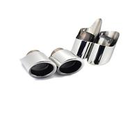 Silenziatore Terminale Per Macan S 2.9T 3.0T 2014-2023 2024 Tubo Scarico Aggiornato Silenziatore In Acciaio Inossidabile Tappo Scarico Ugello Testa Scarico Scarico Marmitta(SiIver)