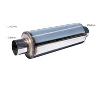 Silenziatore universale inox non lucidato uscita rotonda 60mm