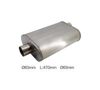 Silenziatore universale inox uscita rotonda dritta 63mm centrale-offset ESR14