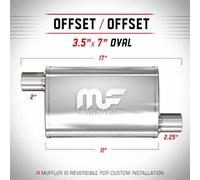 Silenziatore universale Magnaflow 3.5x7'' x17'' uscite 2''/2.25'' Offset