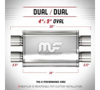 Silenziatore universale Magnaflow 4x9'' x20'' uscite 2.5''/2.5'' Dual