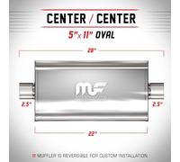 Silenziatore universale Magnaflow 5x11'' x28'' uscite 2.5''/2.5'' Center