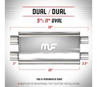 Silenziatore universale Magnaflow 5x11'' x28'' uscite 3''/2.5'' Dual/Dual