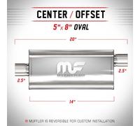 Silenziatore universale Magnaflow 5x8'' x20'' uscite 2.5''/2.5'' Offset