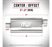 Silenziatore universale Magnaflow 5x8'' x24'' uscite 2.25''/2.25'' Offset