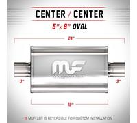 Silenziatore universale Magnaflow 5x8'' x24'' uscite 3''/3'' Center