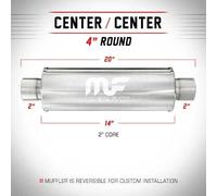 Silenziatore universale Magnaflow tondo 4'' x20'' uscite 2''/2'' Center
