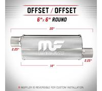 Silenziatore universale Magnaflow tondo 6'' x20'' uscite 2.25''/2.25'' Offset x2