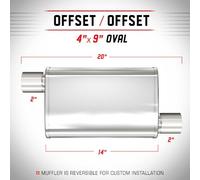 Silenziatore universale Magnaflow XL 4x9'' 20'' oval 2''/2'' Offset-Offset