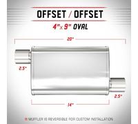 Silenziatore universale Magnaflow XL 4x9'' 20'' oval 2.5''/2.5'' Offset-Offset