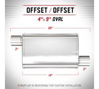 Silenziatore universale Magnaflow XL 4x9'' 20'' oval 3''/3'' Offset-Offset