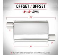 Silenziatore universale Magnaflow XL 4x9'' 24'' oval 3''/3'' Offset-Offset