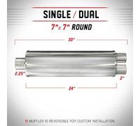 Silenziatore universale Magnaflow XL 7'' tondo 30'' 2.25''/2'' Dual