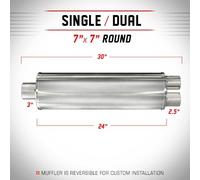 Silenziatore universale Magnaflow XL 7'' tondo 30'' 3''/2.5'' Dual