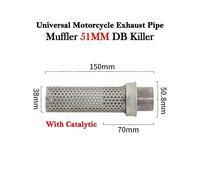 Silenziatore universale per marmitta con catalizzatore a rete da 50,8 mm e 60 mm con DB Killer per moto