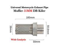 Silenziatore universale per marmitta con catalizzatore a rete da 50,8 mm e 60 mm con DB Killer per moto
