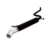 Silenziatori posteriori acciaio nero Terminale di Scarico Acciaio Inox Singola Punta Rotonda 60mm compatibile con Fiat Seicento Sporting 1.1i 54CV 1998-2003 2004 2005 2006 2007 2008 2009 2010
