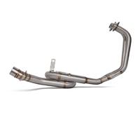 Silenziatori Tubo Scarico Completo Per Moto Per Yamaha YZF R25 R3 MT03 MT-03 YZF-R25 YZF-R3 2015-2025, Scarico Marmitta Raccordo Anteriore Moto Scarico Terminali(Argento)