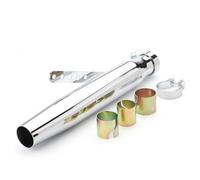 Silenziatori Universali Per Moto Tubo Silenziatore Staffa Scorrevole Per Scarico Nero Opaco/Argento Tubo Moto Silenziatore