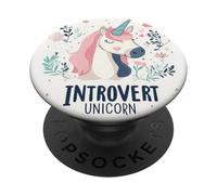 Silenzio magico con questo costume da unicorno introverso PopSockets PopGrip Adesivo