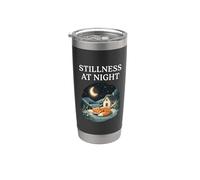 Silenzio notturno Sleeping Fox Cozy Moon Calm Cottagecore Bicchiere termico in acciaio inox doppia parete